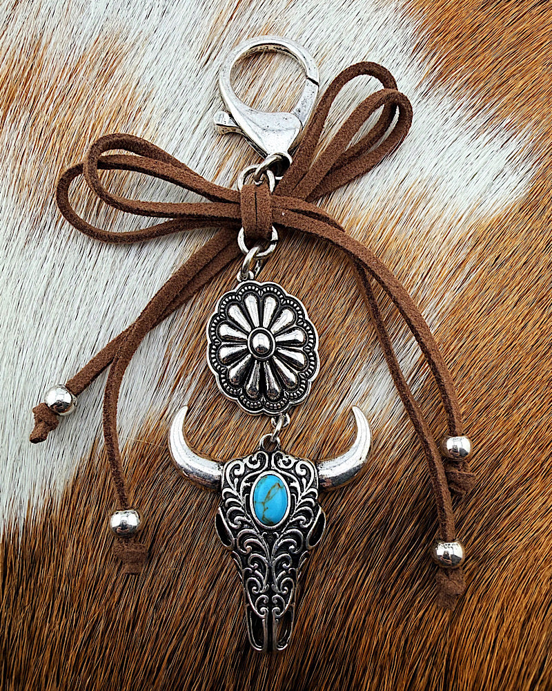 Sierra Cow Skull Bag Charm