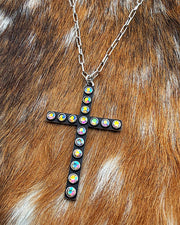 Dylan Iridescent Cross Necklace