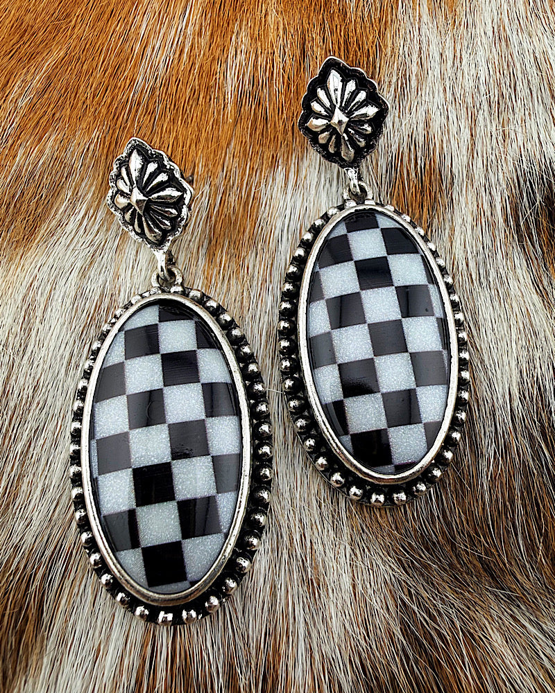 Rowan Check Earrings