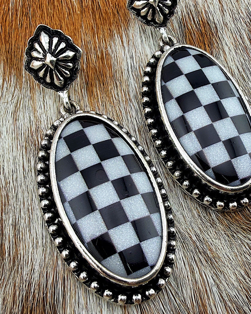 Rowan Check Earrings