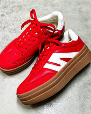 Time To Go Red Platform Sneakers