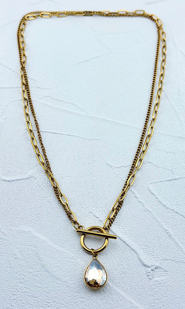Aurora Topaz Crystal Necklace