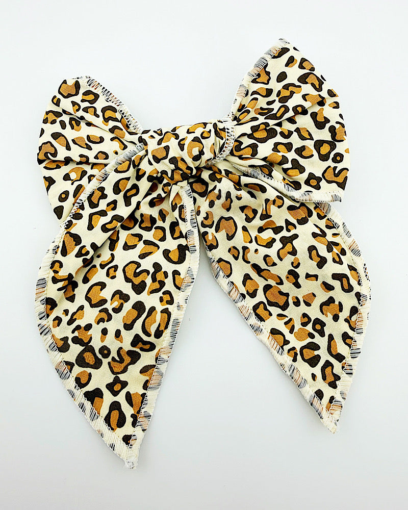 Lucy Leopard Bow Hair Clip