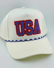 USA White Trucker Hat