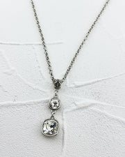 Kamille Silver/Clear Drop Necklace