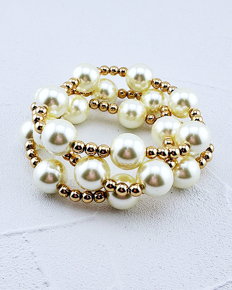 Brielle 3pc Pearl Bracelet Stack