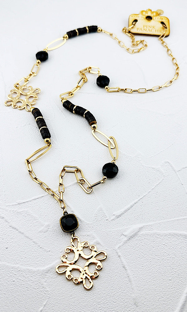 Deanna Jet Long Necklace