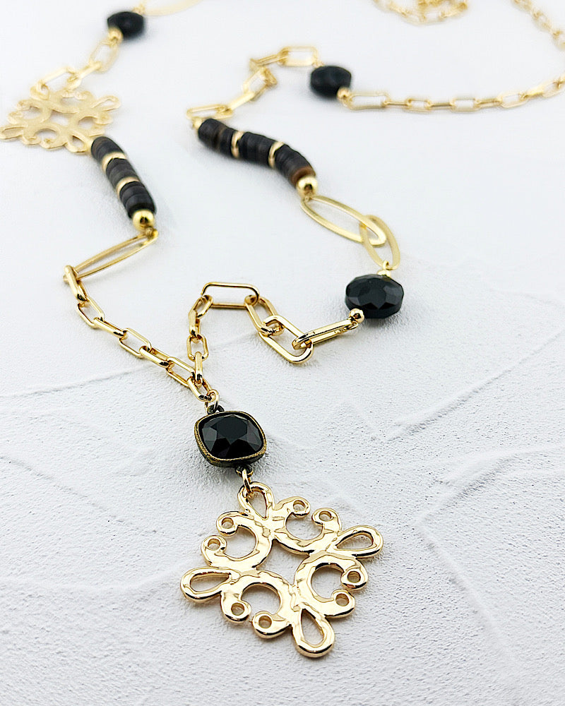 Deanna Jet Long Necklace