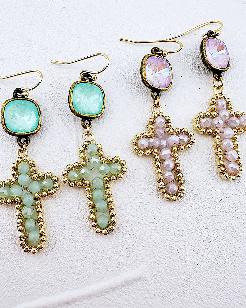 Calista Cross Earrings