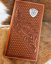 Ariat Basketweave Floral Rodeo Wallet