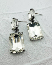 Angela Silver/Clear Jeweled Earrings