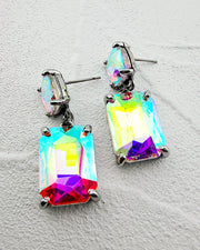 Angela Silver/AB Jeweled Earrings