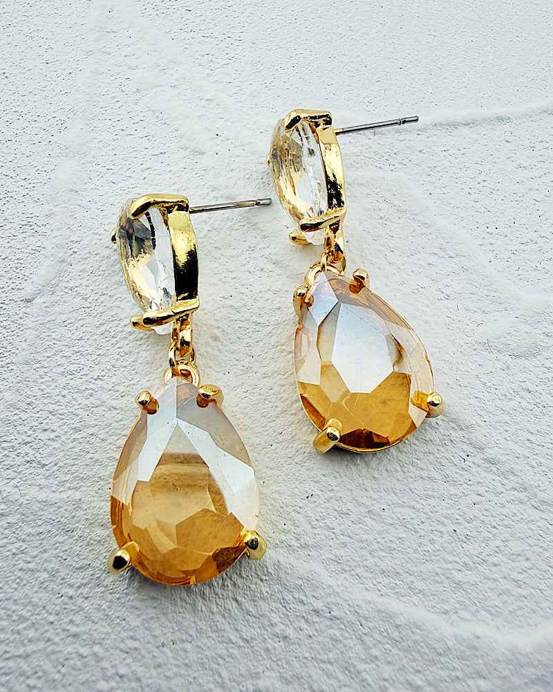 Veronica Clear/Topaz Earrings