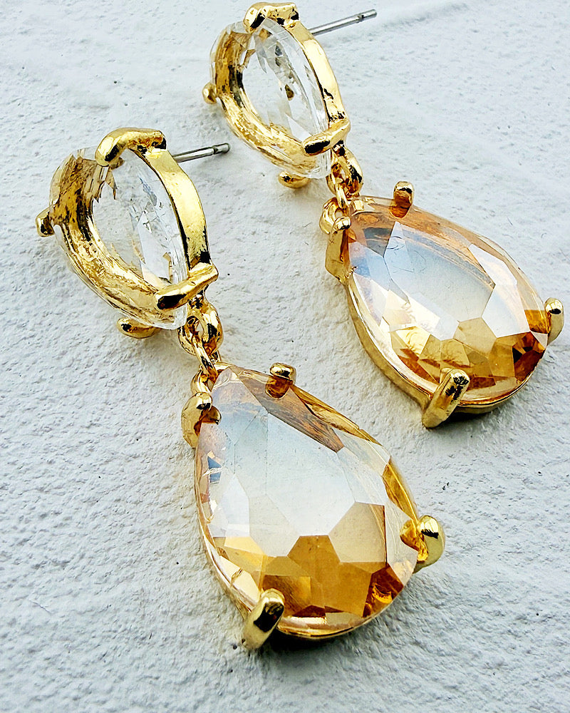 Veronica Clear/Topaz Earrings