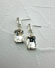 Mini Angela Silver/Clear Earrings