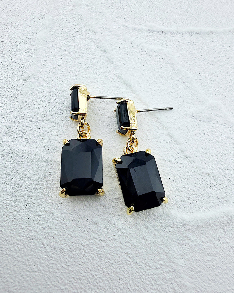 Mini Angela Black Earrings