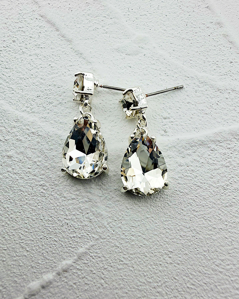 Mini Veronica Silver/Clear Earrings