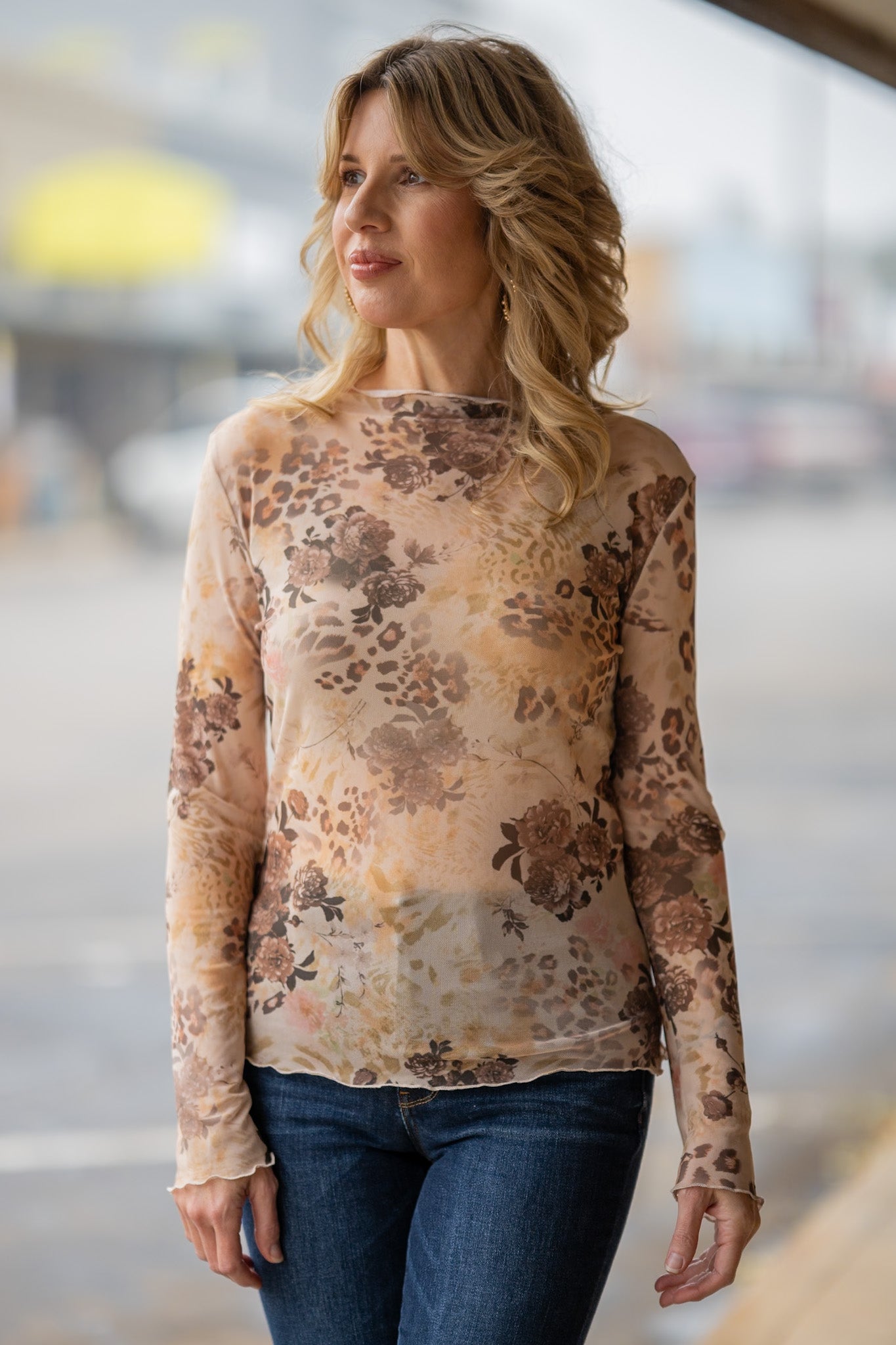 Serene Safari Mesh Top