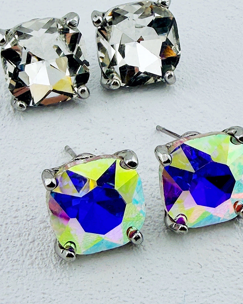 Elle Silver Jeweled Studs