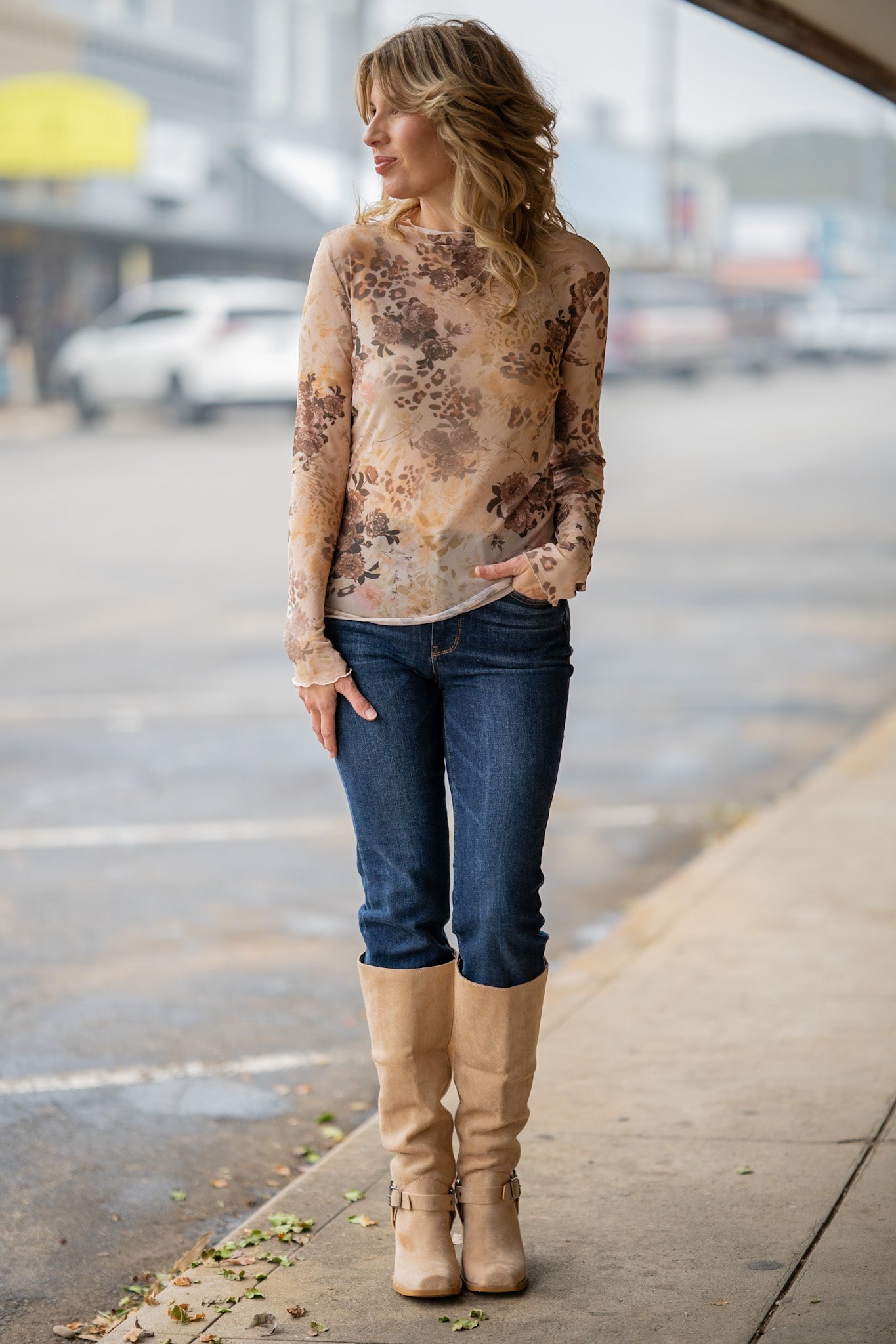 Serene Safari Mesh Top