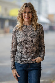 Cynthia Velvet Mesh Top