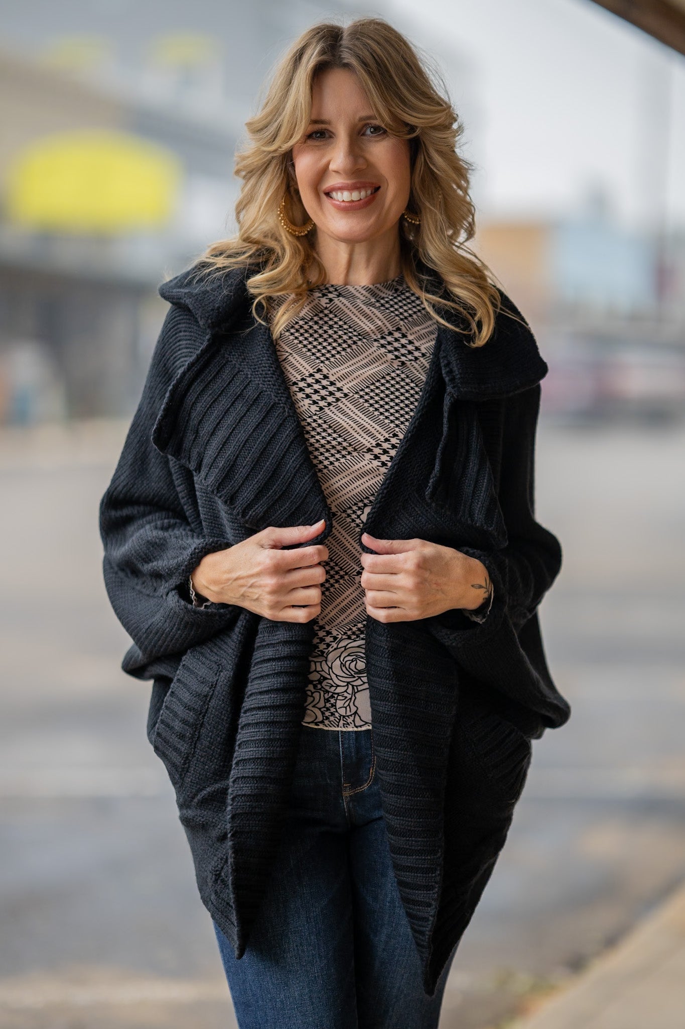 Snuggle Weather Black Sweater