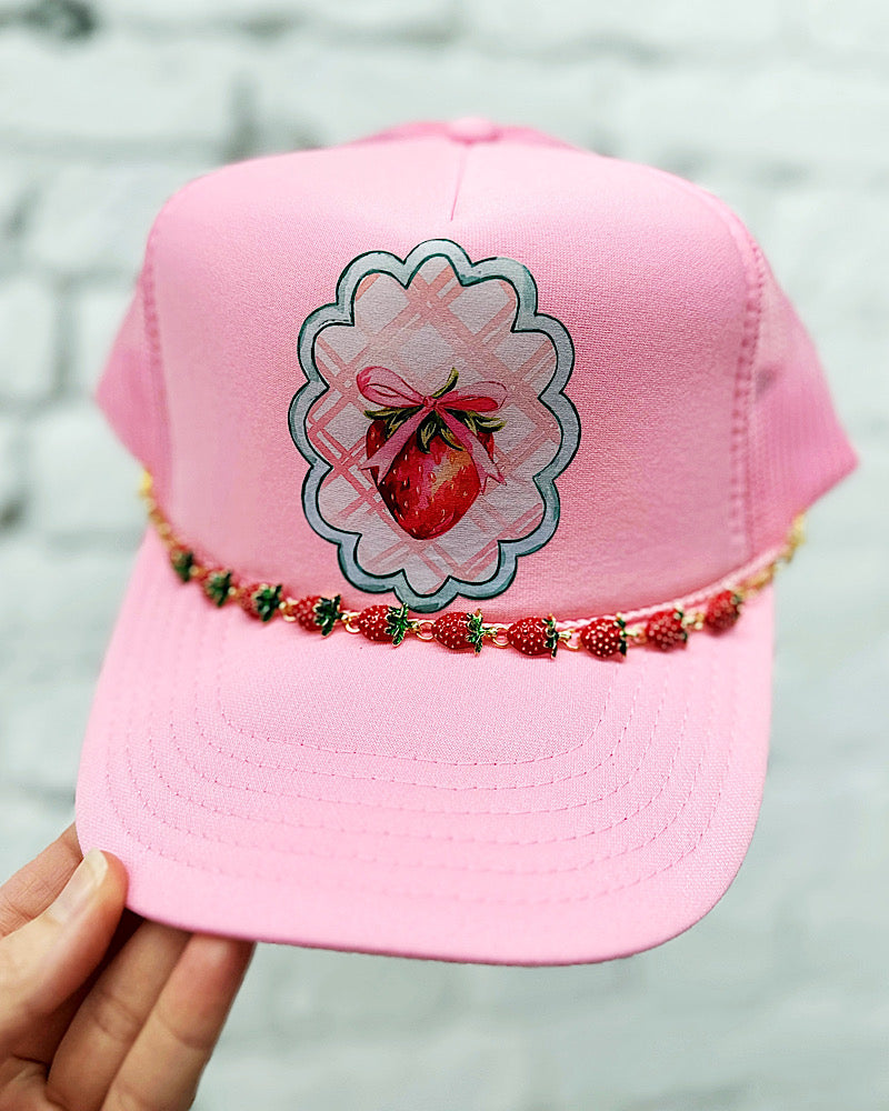 Sweet Strawberries Chained Trucker Hat