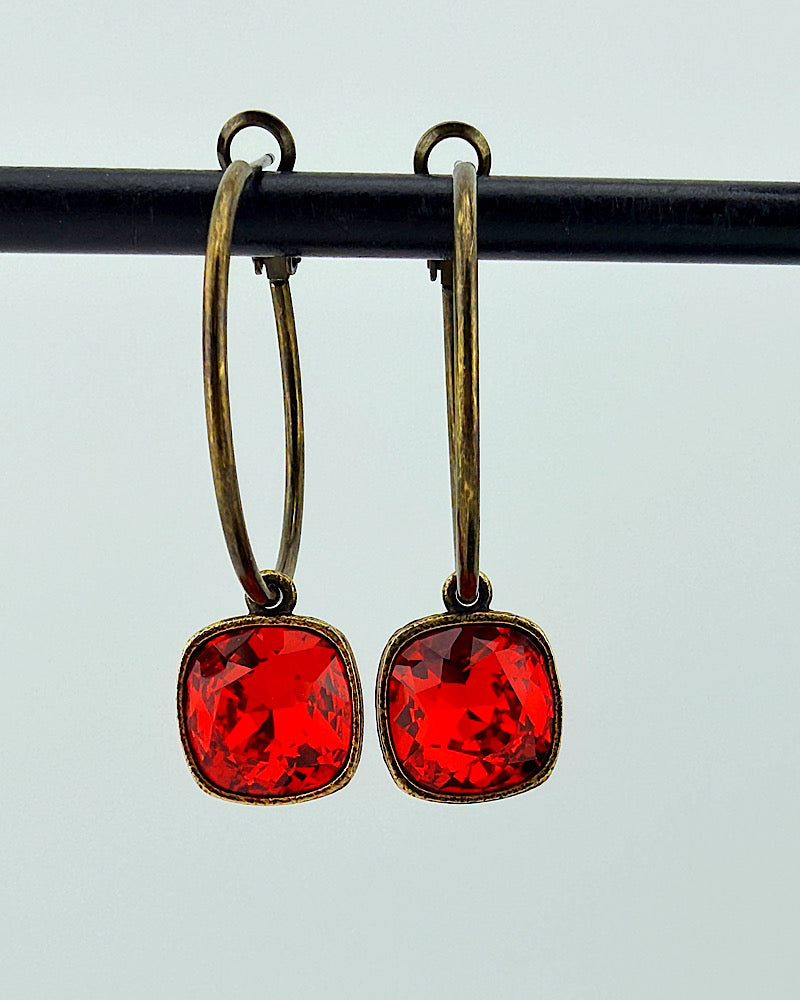 Kamille Gold/Ruby Lil' Biggie Hoops