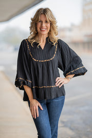 Angela Black & Leopard Top