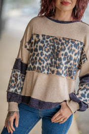 Velma Two-Tone Leopard Top