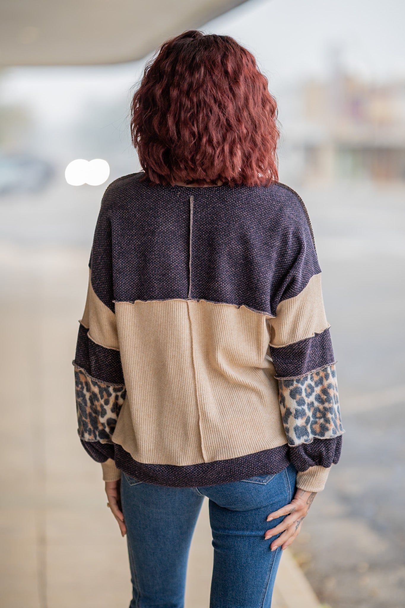 Velma Two-Tone Leopard Top