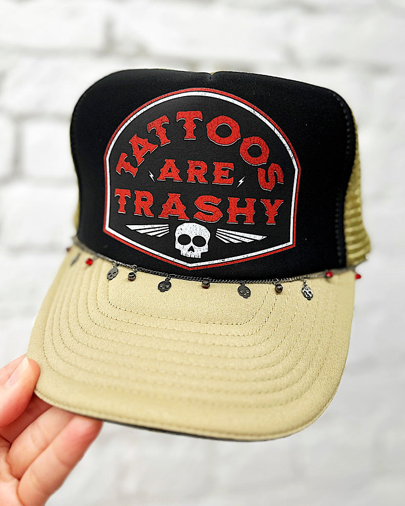 Tattoos Are Trashy Chained Trucker Hat