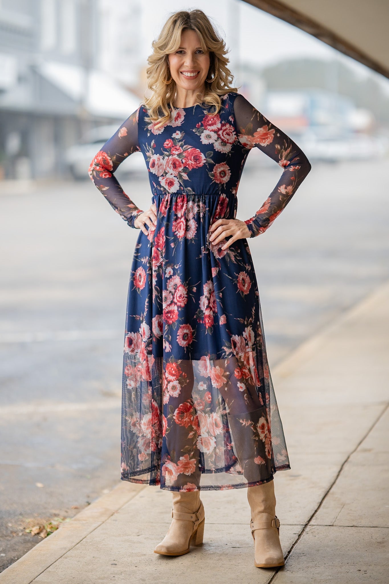 Ellie Floral Mesh Dress