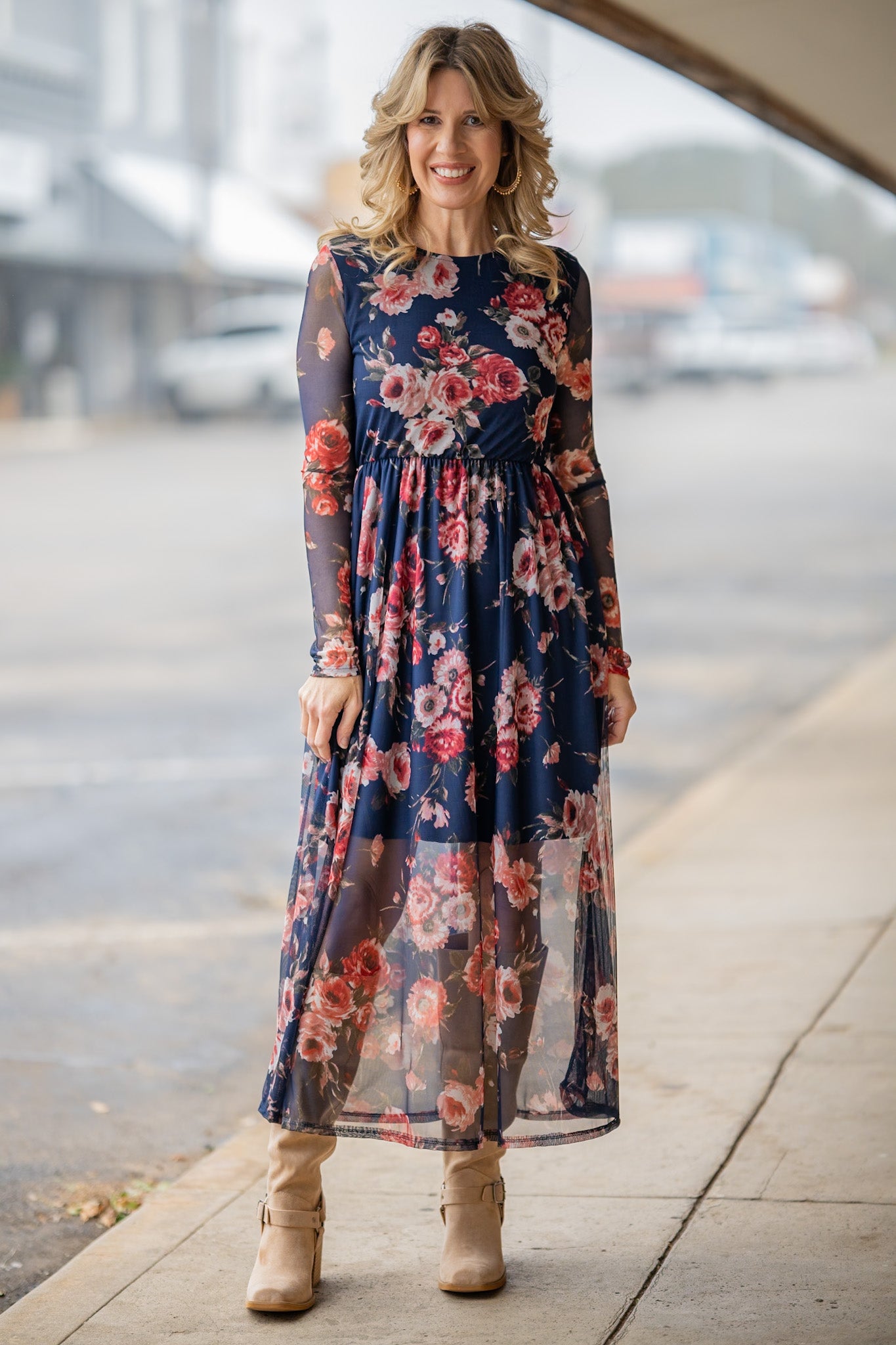Ellie Floral Mesh Dress