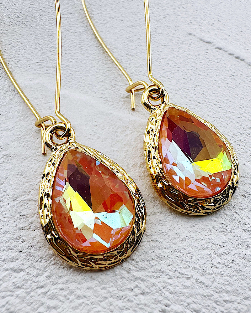 Priscilla Peach Iridescent Earrings