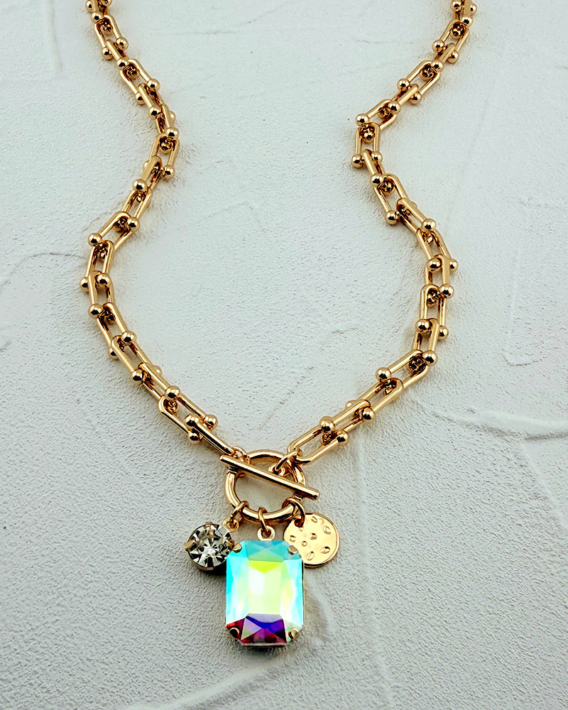 Gemstone Glow Iridescent Necklace
