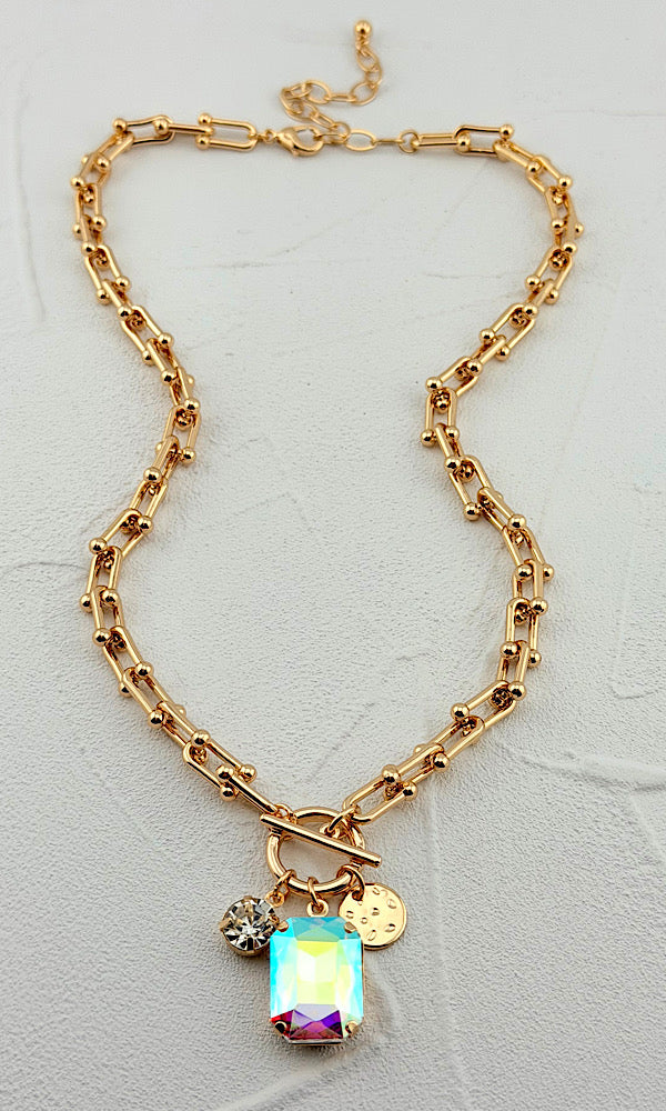 Gemstone Glow Iridescent Necklace