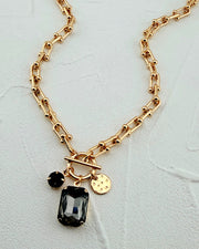 Gemstone Glow Black Necklace