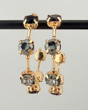Crystal Couture Black Hoops
