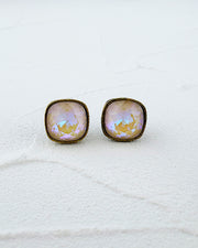 Kamille White Iridescent Petite Studs