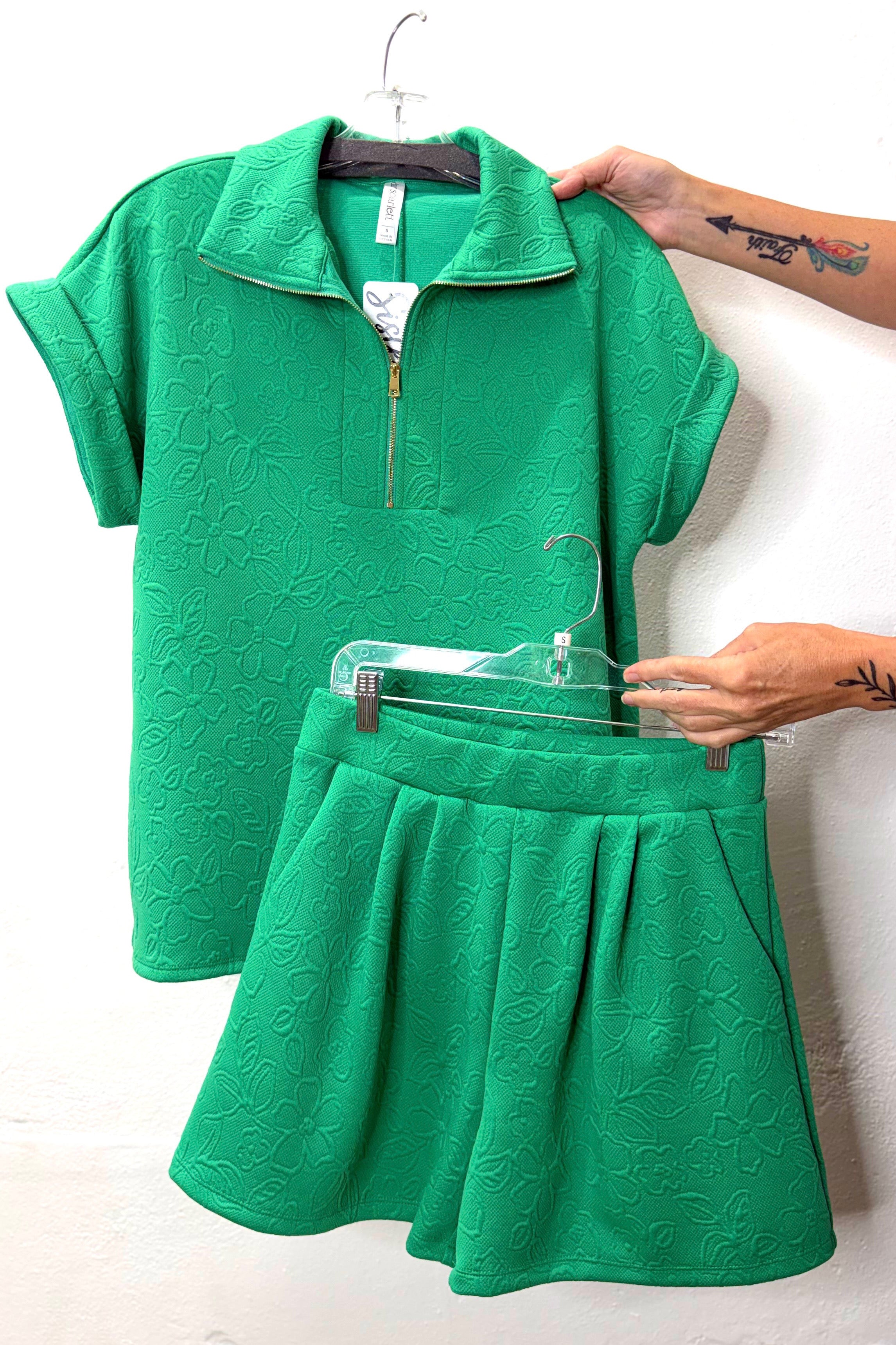 First Class Lady Green Short Set - Final Sale!