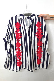 Bonnie Navy Embroidered Top