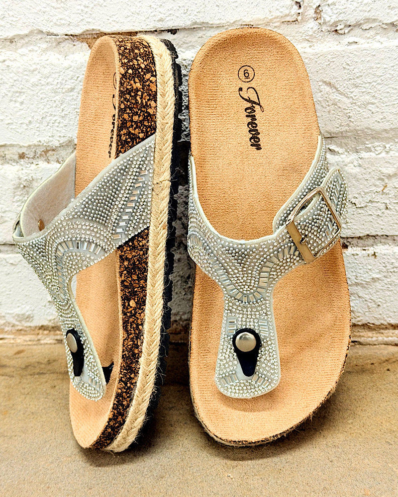 Midnight Glam Silver Sandals