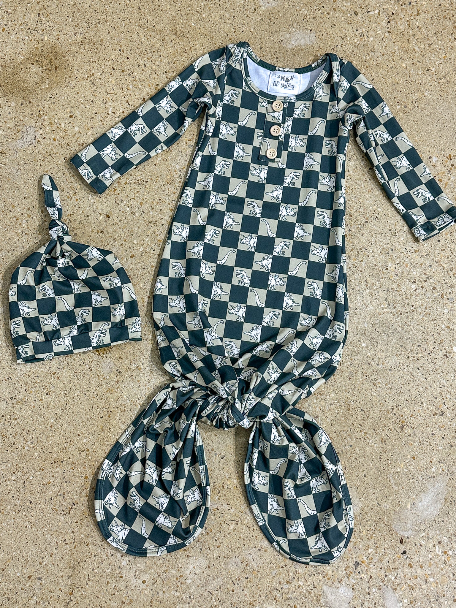 Checkered Chomp Tie Gown