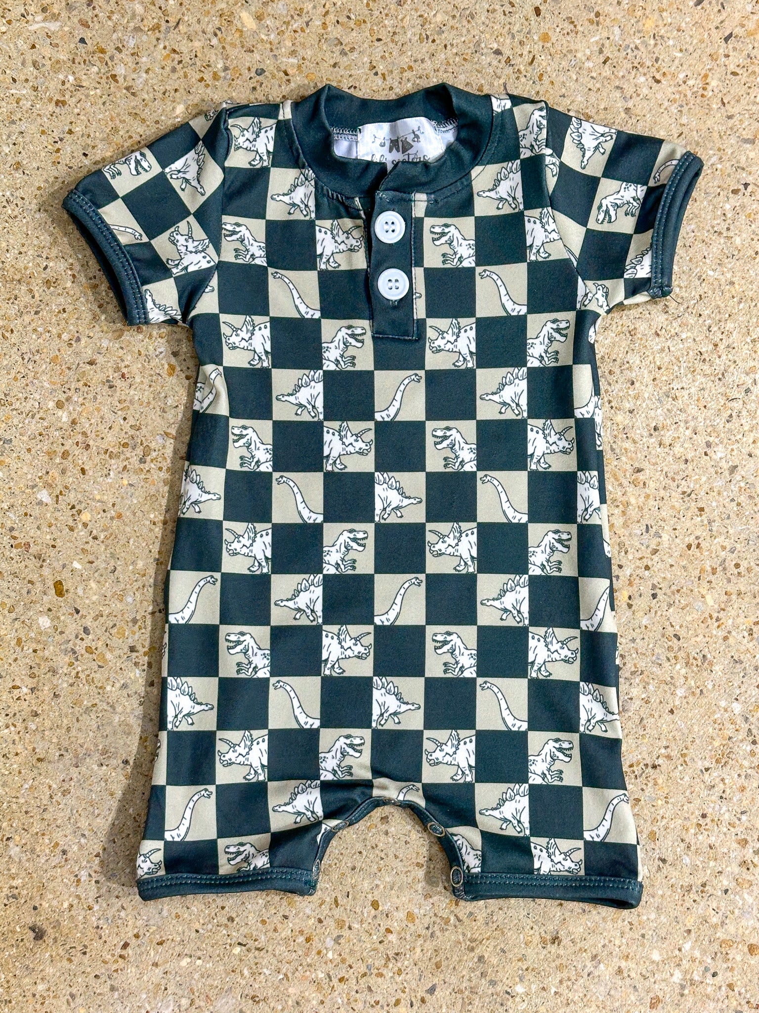 Checkered Chomp Romper