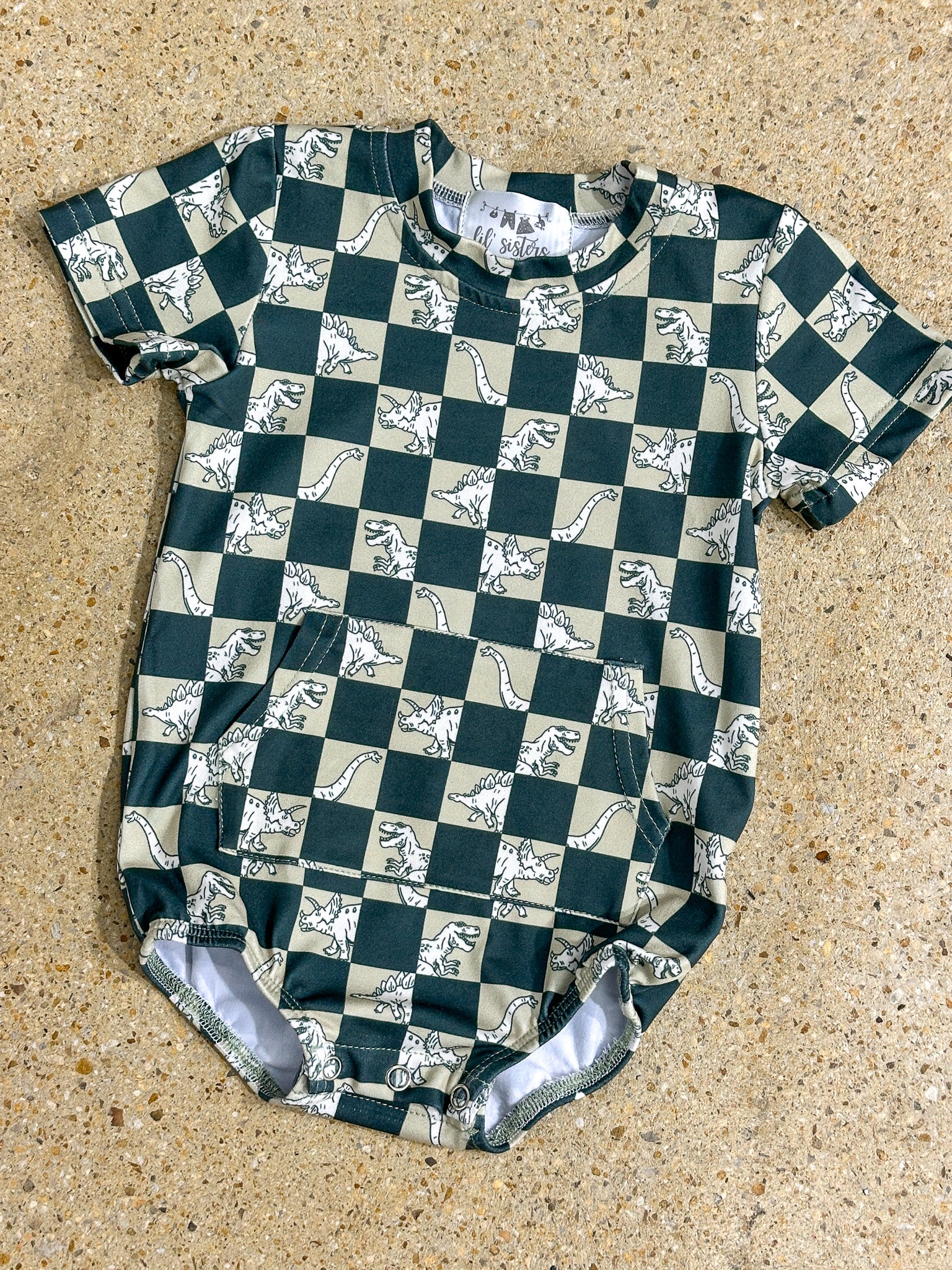 Checkered Chomp Onesie
