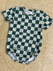 Checkered Chomp Onesie