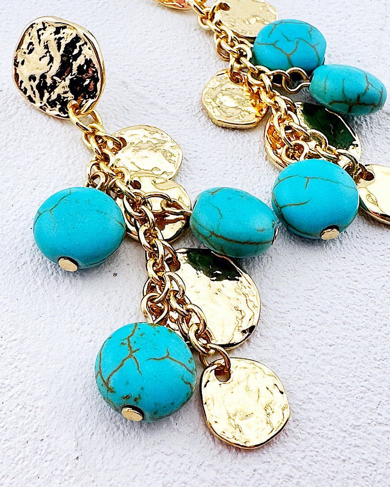 Tara Turquoise Coin Earrings
