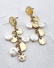 Chloe Pearl Coin Earrings