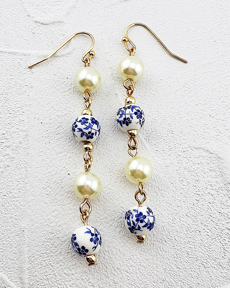 Miriam Bead & Pearl Earrings